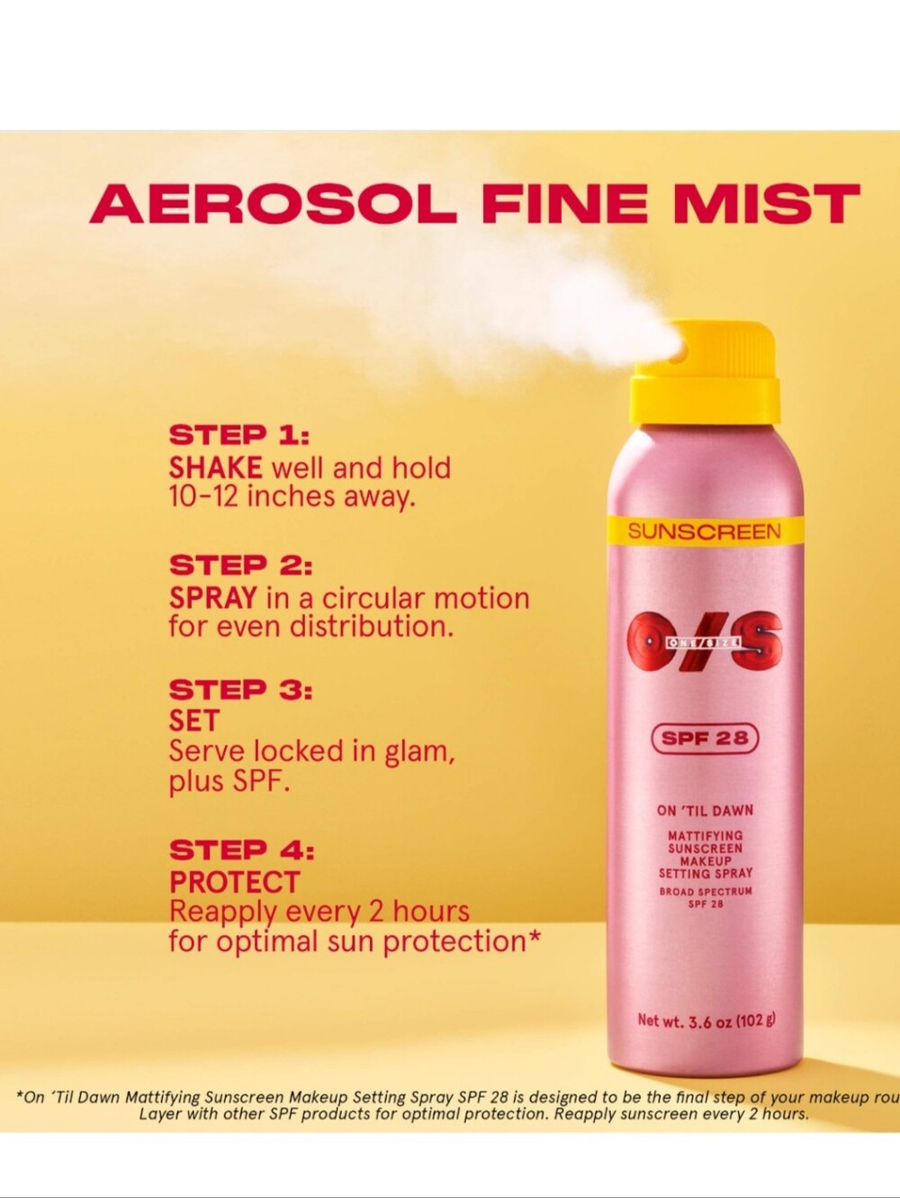 One/size By Patrick Starr On Till Dawn Sunscreen Makeup Setting Spray 3.6oz - Picture 3 of 6
